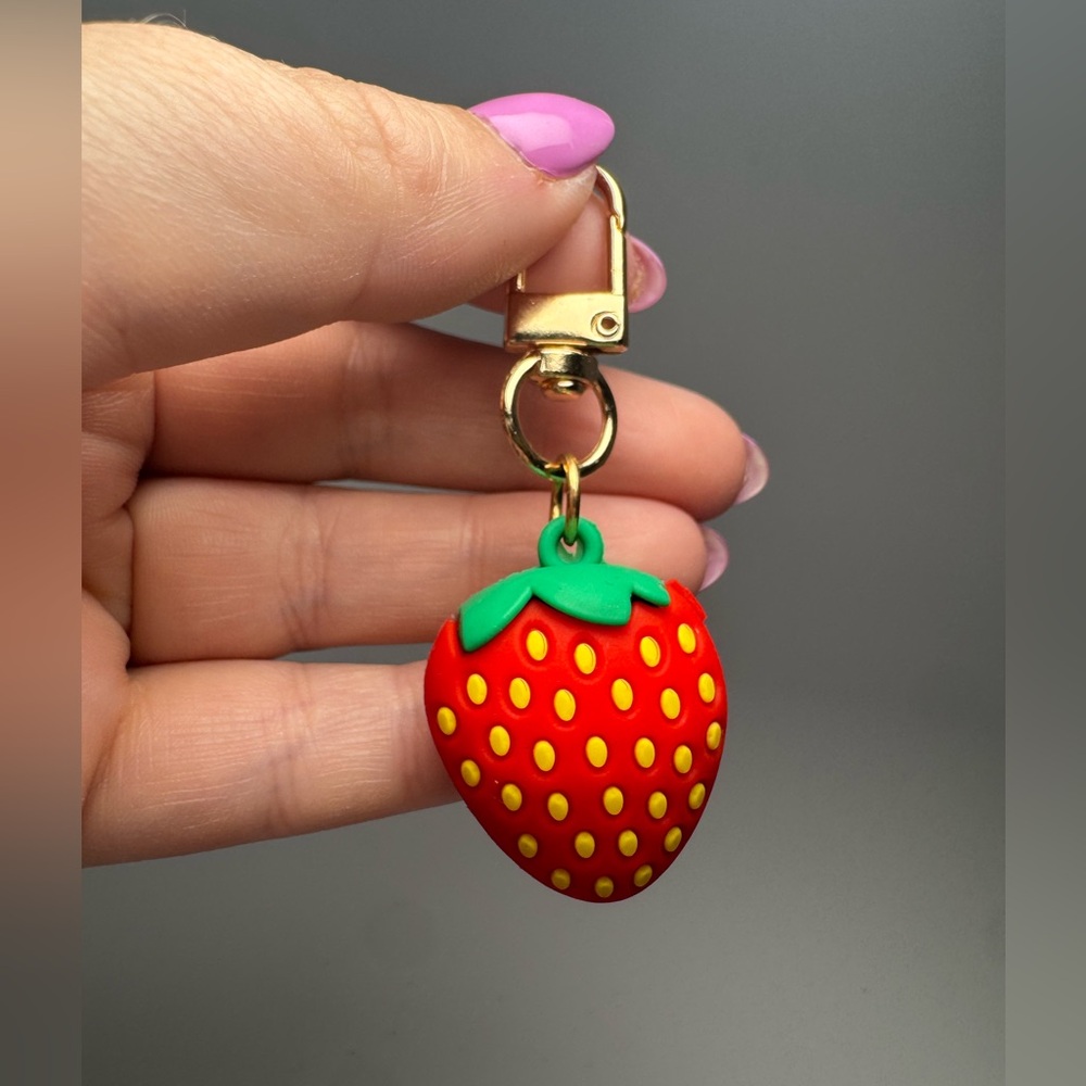 Strawberry Bag Charm Red | Summer Bag Charm/Keychain